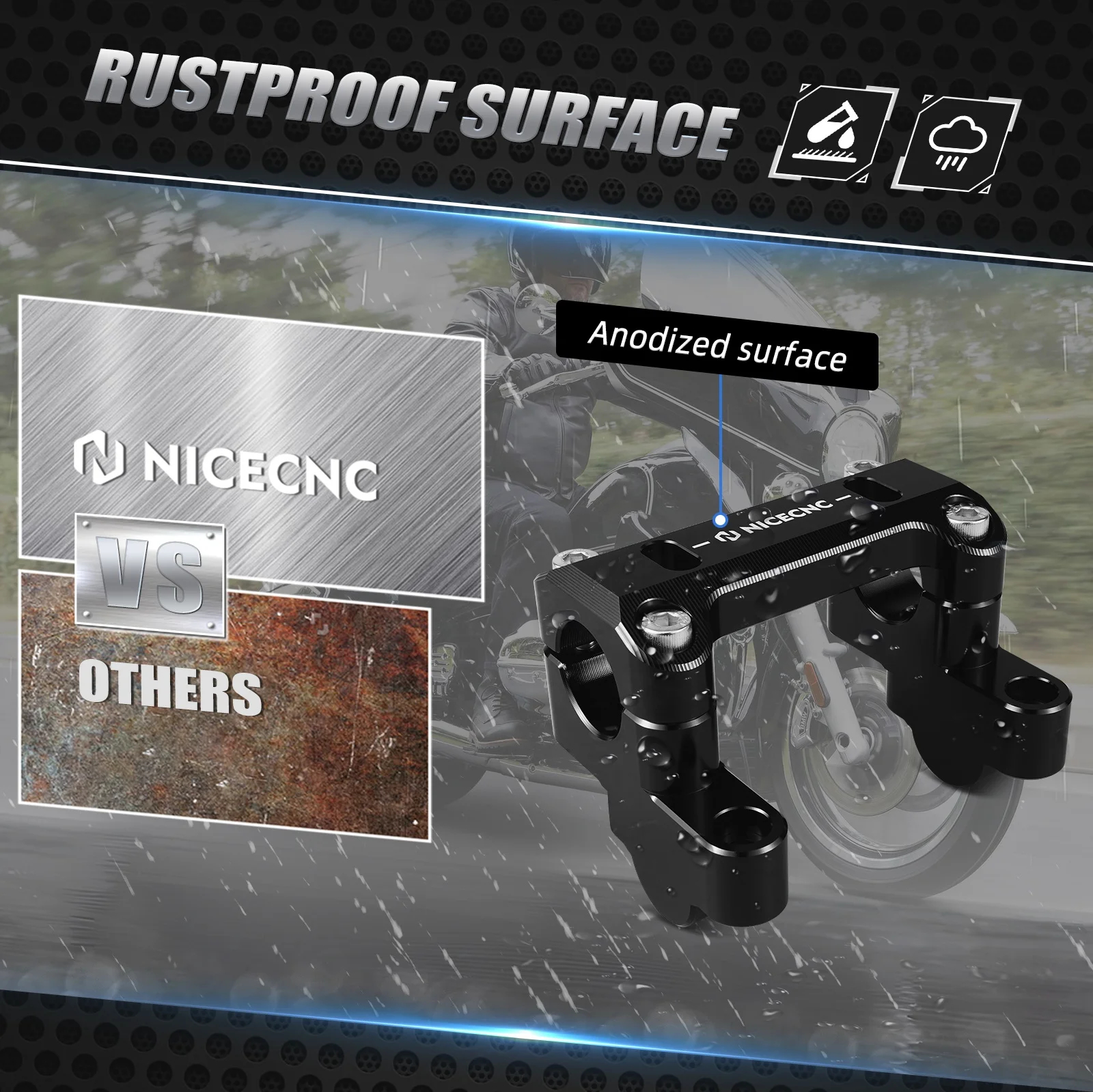 Handlebar Riser Clamp Motorcycle Handlebar Riser 32MM Drag Handle - View #4