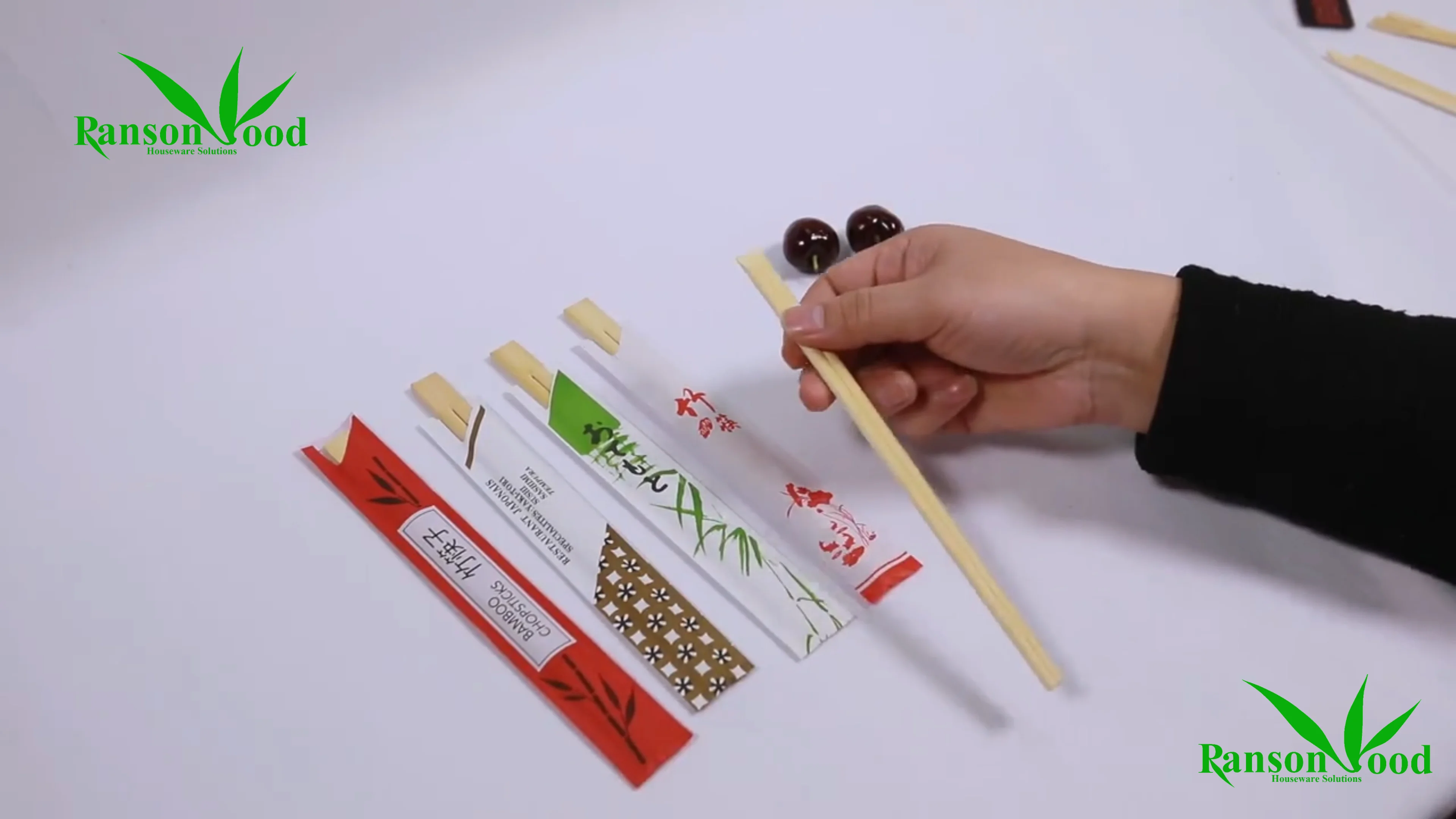 Universal Souvenir 9 Inch Disposable Bamboo Chopsticks with individual Package Connected at the Top 200 Pcs 