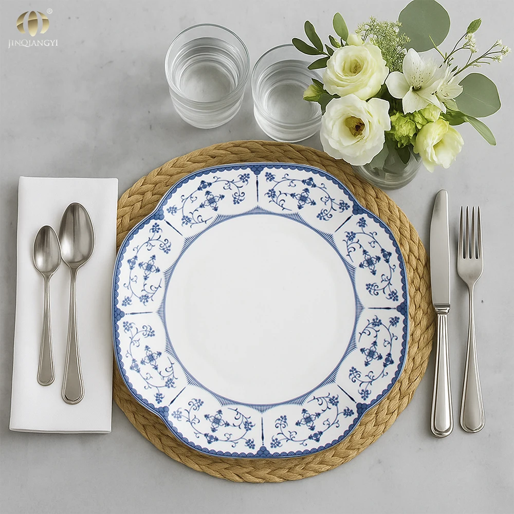 青い花模様 皿セット 青い花柄 食器セット 陶器製 青い花模様の