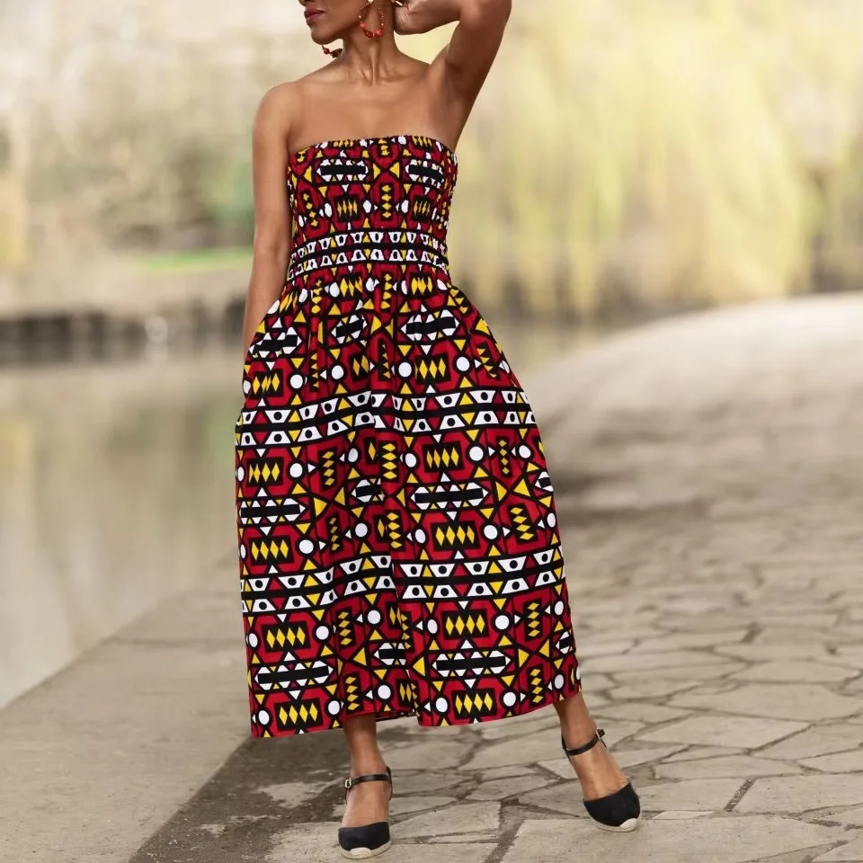 Printed Customized Design African Sexy Wax Print Styles Goddess Clothes  Dresses for Party Wholesale Products