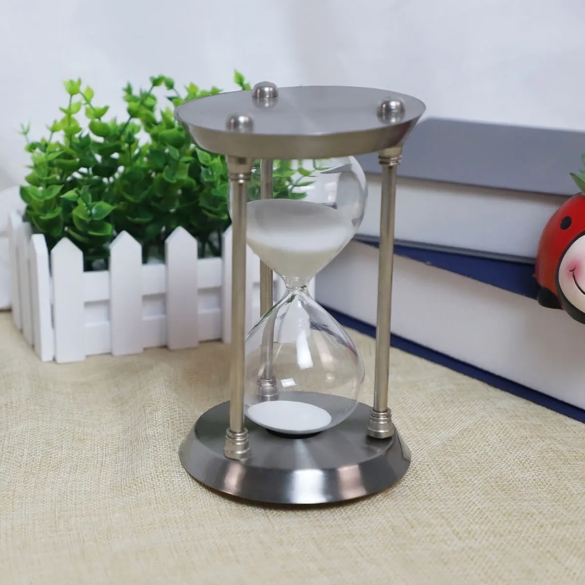 Cheap DIY Custom Logo Printed Hourglass Mini Sand Clock Sand Timer Metal Hourglass Timer