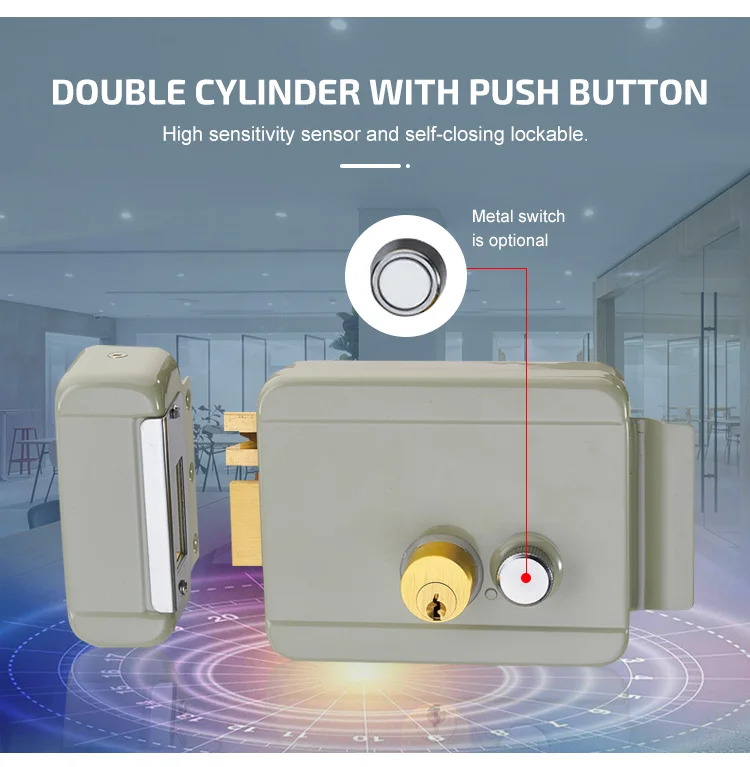 12v Electric Rim Lock/main Gate Lock - Buy Single Cylinder Rim Lock,Rim ...