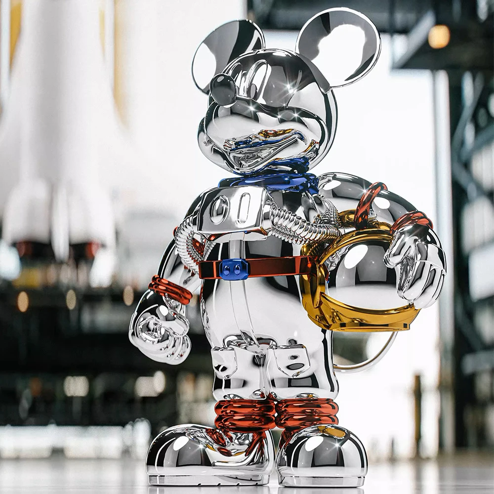 Plated Mickey Astronaut Sculpture Donald Duck Ornament Customized