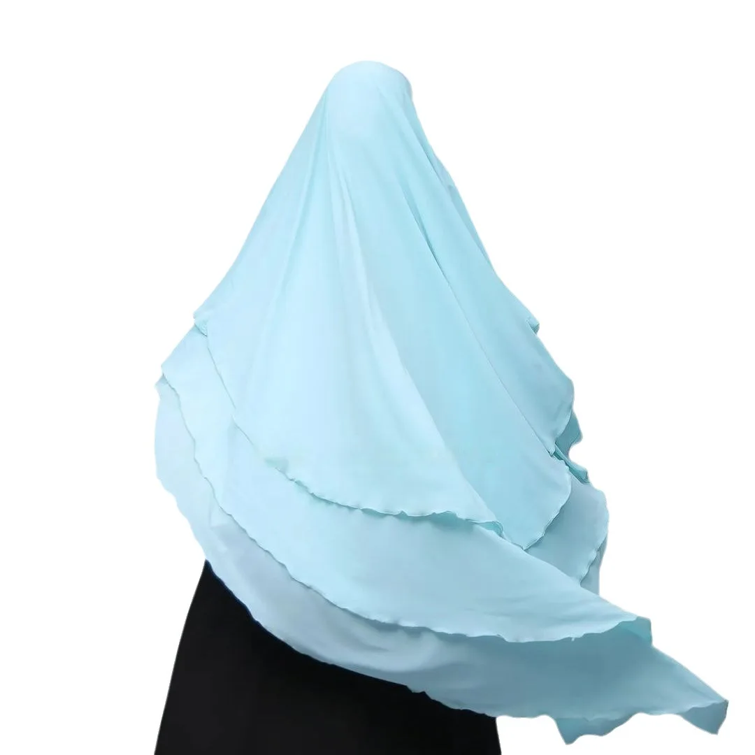 ★Premium 3 レイヤードKhimar (Taupe)【新品、未使用】 Three Layer Champagne Taupe Khimar - The Modease