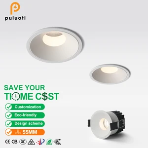 LED Recessed Spot Light with 55mm Cut, 5W 3000K/4000K/5000K Color Temperature, Ideal for Home Use, Featuring Anti-glare Tube