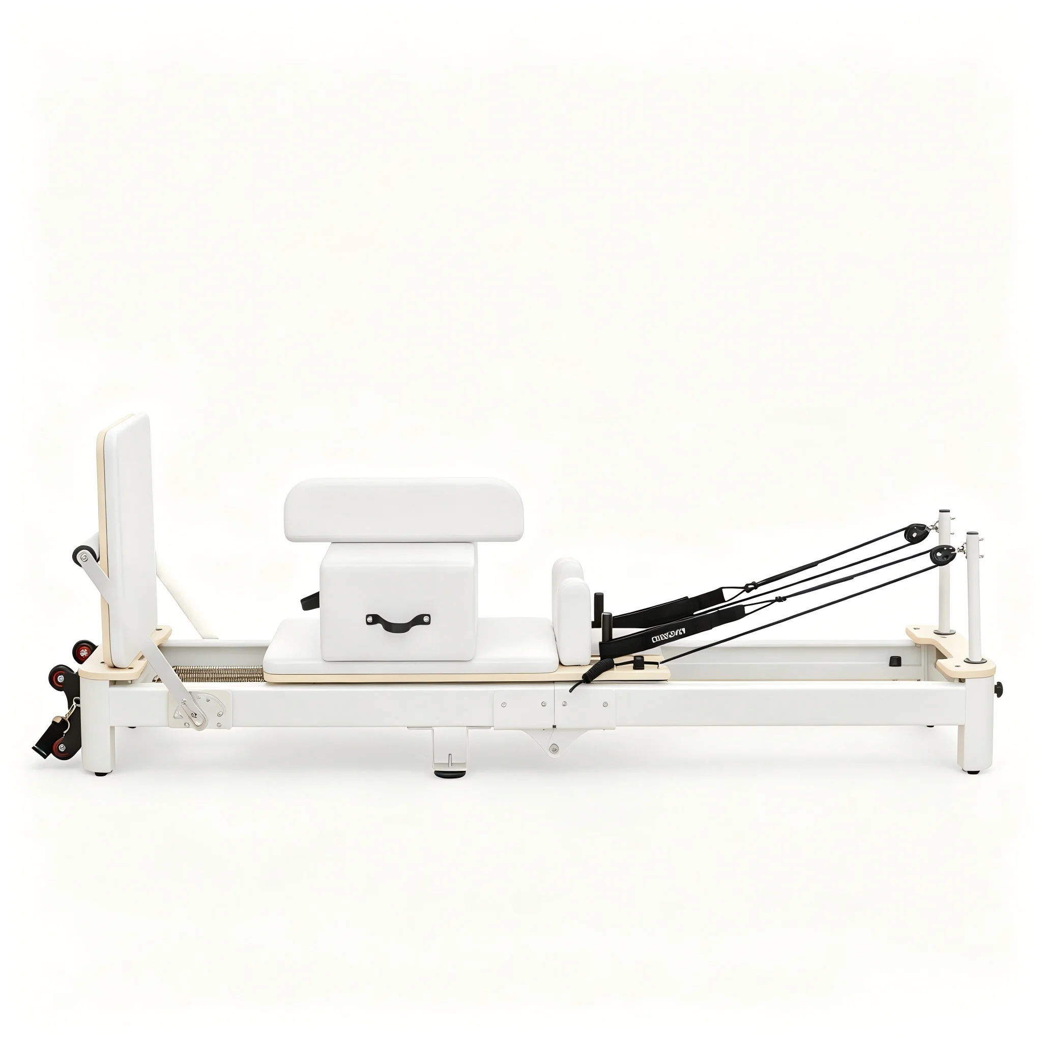 Durable Aluminum Folding Pilates Reformer PU Ultra-Fiber Leather Portable product detail 1