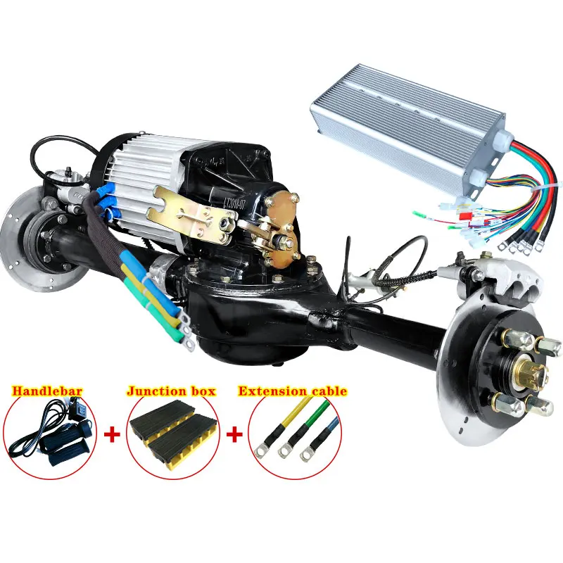 Electric Vehicle Transmission System Drive Train Bridge Customized Length Differential Motor 60v 1500w