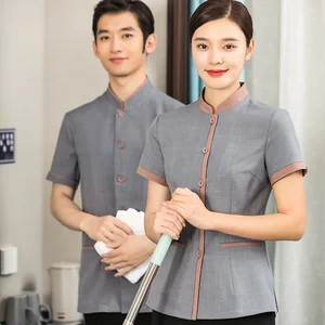 Women's Short Sleeve Summer Outfit Hotel Cleaning Workwear for Property Management for Hotel Room Cleaning Housekeeping Services