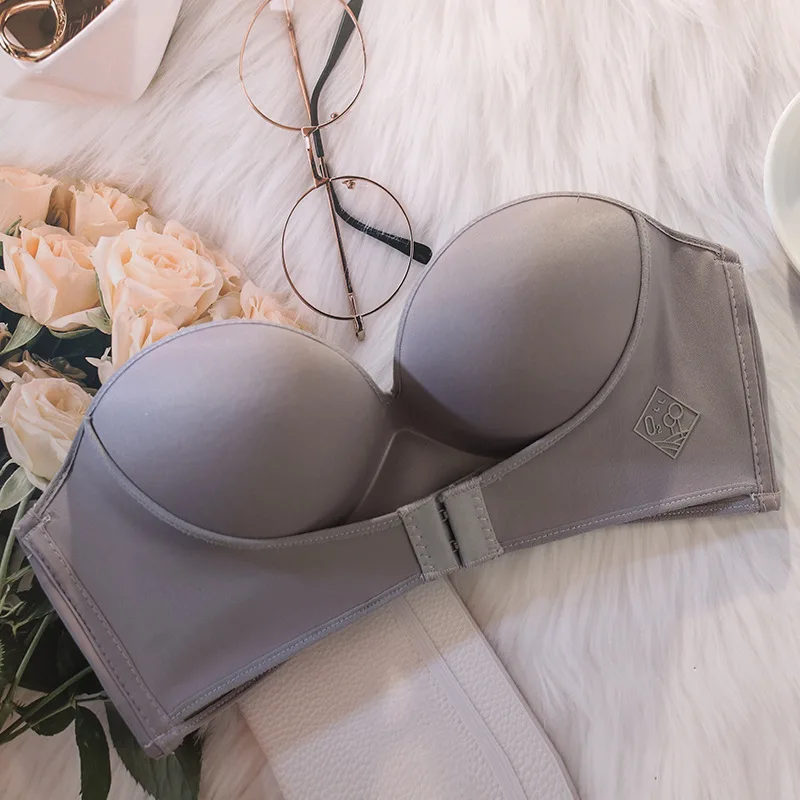 Women Invisible Bras Front Closure Sexy Push Up Bra Underwear Lingerie for  Female Brassiere Strapless Seamless Bralette ABC Cup