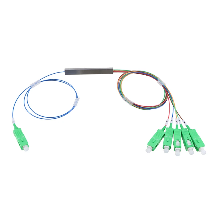 UT-King Factory FTTH 1*5 1x5 Uneven 80:20 Fiber Optic Mini Type Divisor PLC Splitter with SC UPC/APC Connector 1:5 PLC Splitter