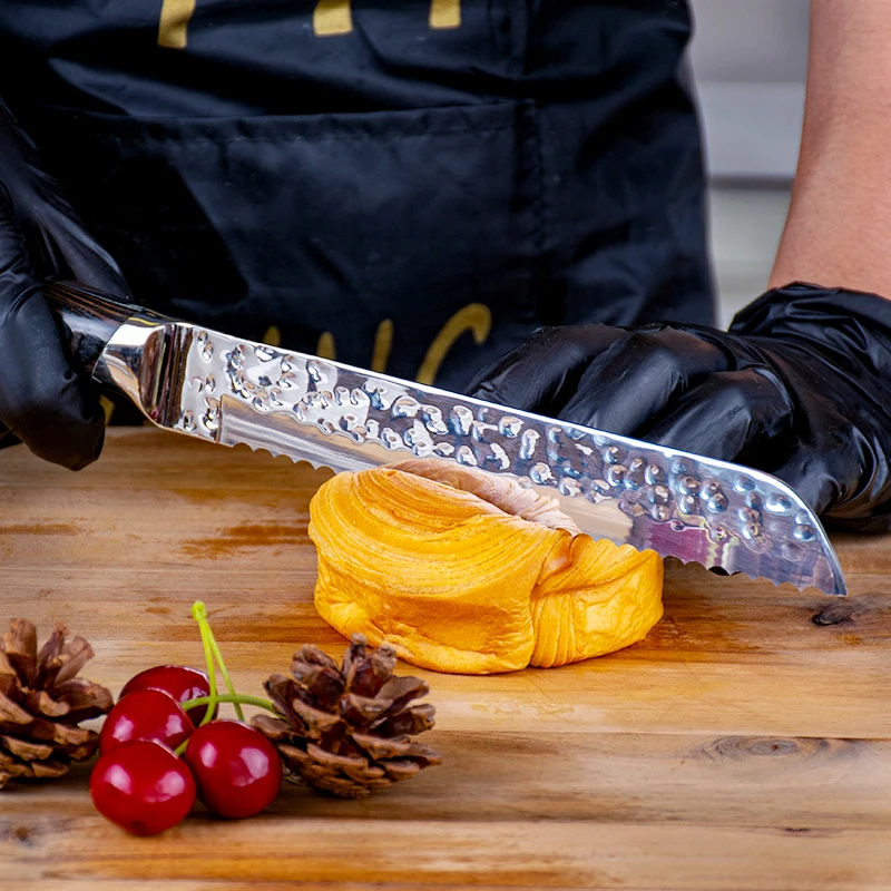 Customization Stainless Steel Pakka Wood Handle Chef Knife Set Forged 5 PCS Kitchen Knife Set