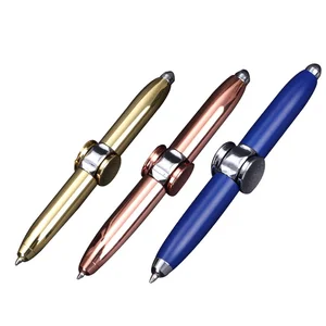 Novelty Multifunction Hand Spinner Metal Led Light Stylus Pen With Custom Pens for Gift Spinner Pen