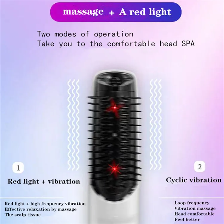 
Оптовая продажа, ручная электронная щетка для волос, массажер, вибратор, Расческа с белым аккумулятором, нейлоновый пластиковый массаж 