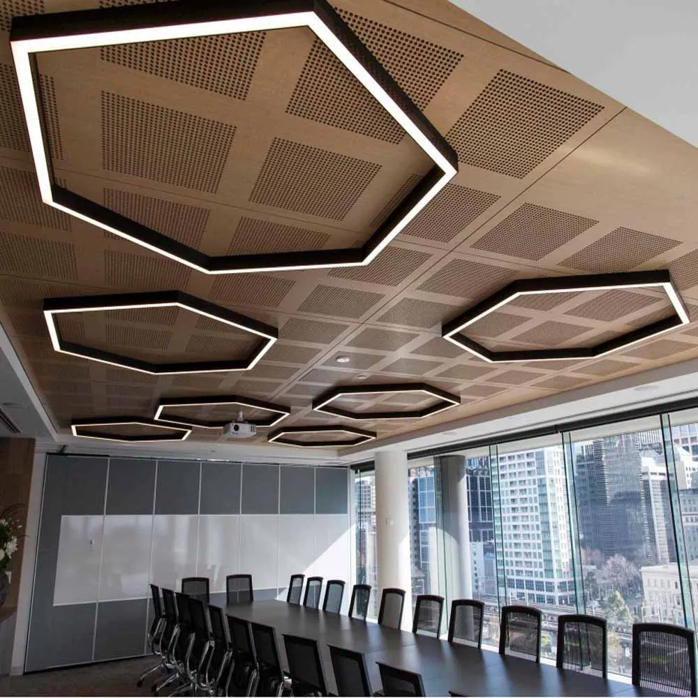 Architectural  Linear Decorative Design Pendant Hexagonal Led Light Cross Y Shape Led Shop Light for Garage Gym Ceiling Lights