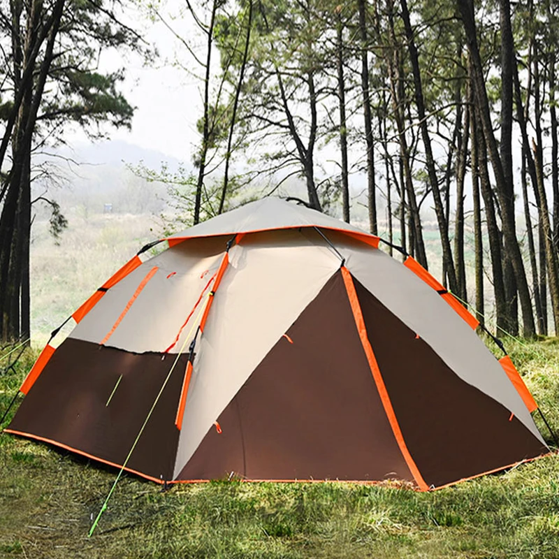 Large Easy Set Up Portable Windproof Waterproof Quick Automatic Opening One Bedroom Fiberglass Camping Tents