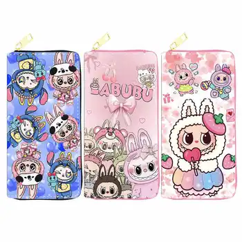 Wholesale Cartoon Bubu Long Zipper Wallet PU Leather Long Continental Wallet with Multi-Slots Anime Passport Holder