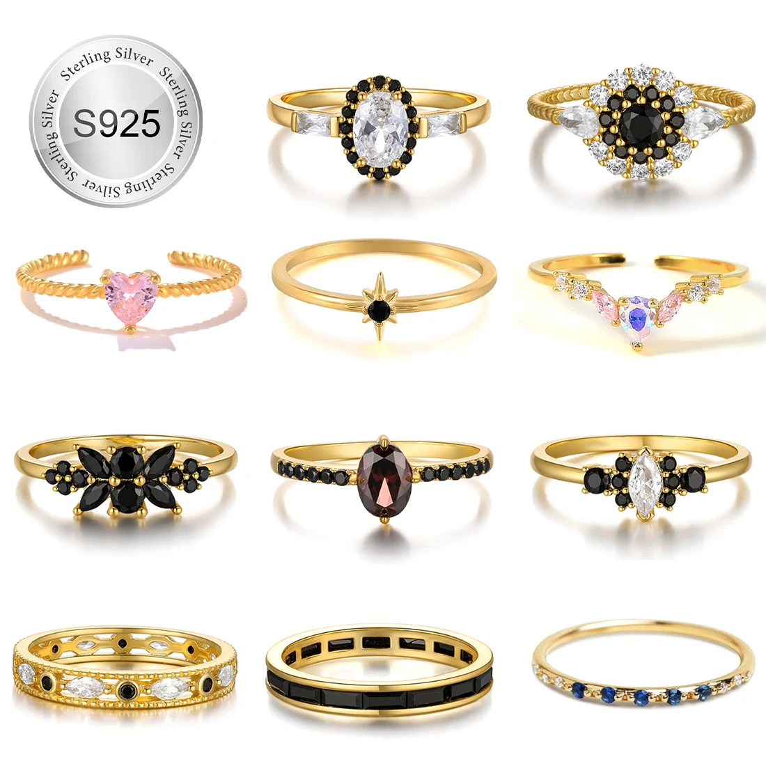 Alibaba Rings Ladies Jewellery Classic Silver 925 Rings With Love Heart Fashion ...