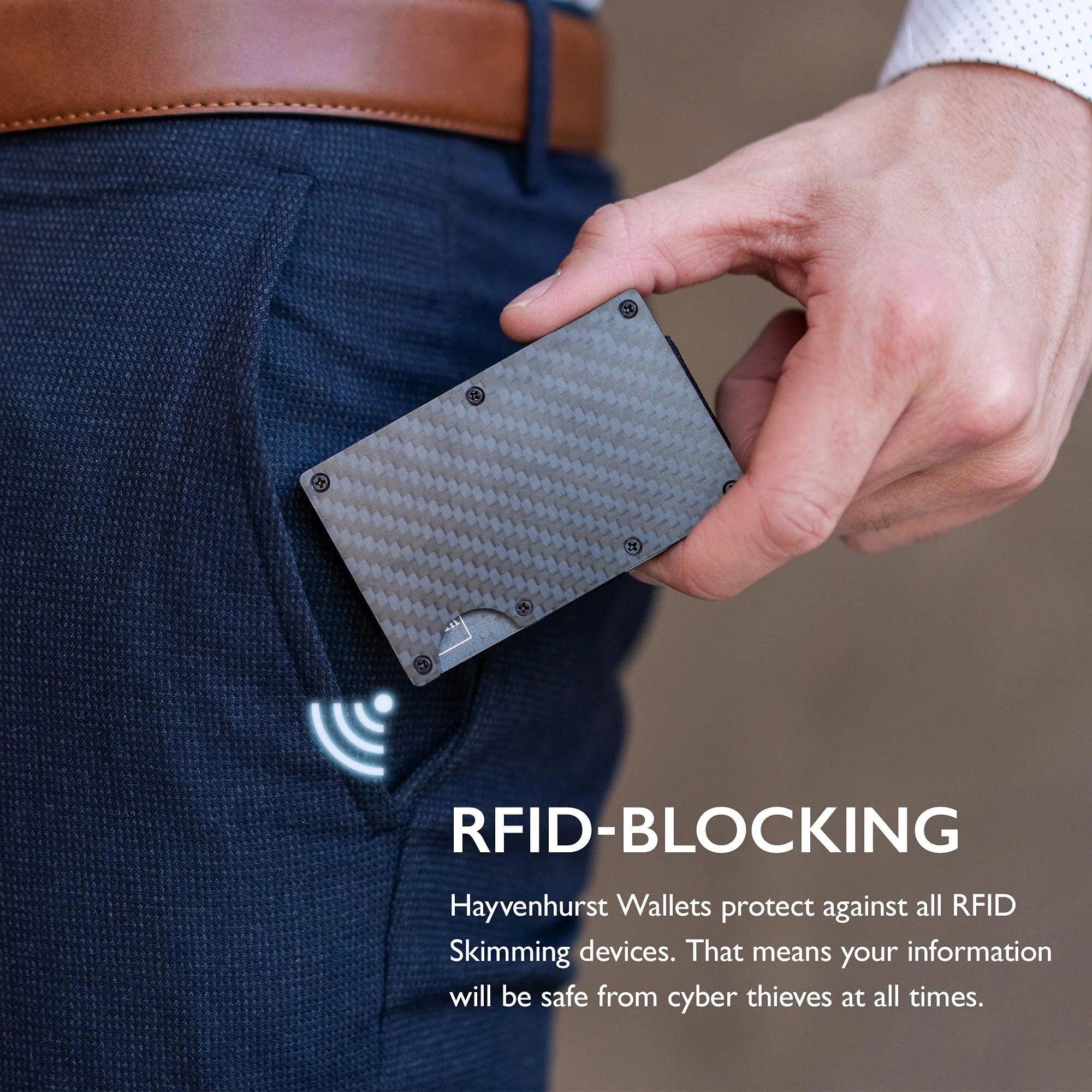 Men's Slim Blocks Rfid Scanners Wallet Minimalistic & Seamless Carbon ...