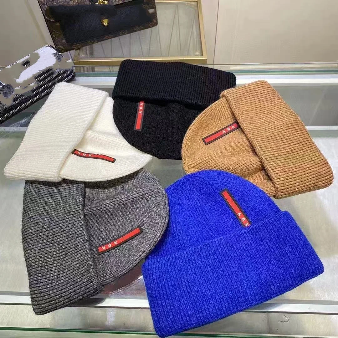 Autumn Winter Wool Knitted Beanie Hat for Men Women Joker Style Warm Ski Outdoor Sports Hat Beach Digital Men Women's Hat