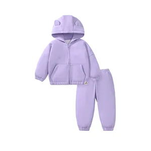 Best Selling Sweatshirt Suit Girl Clothing Set Plush Fleece Warm Long Sleeve Children Sets for Autumn