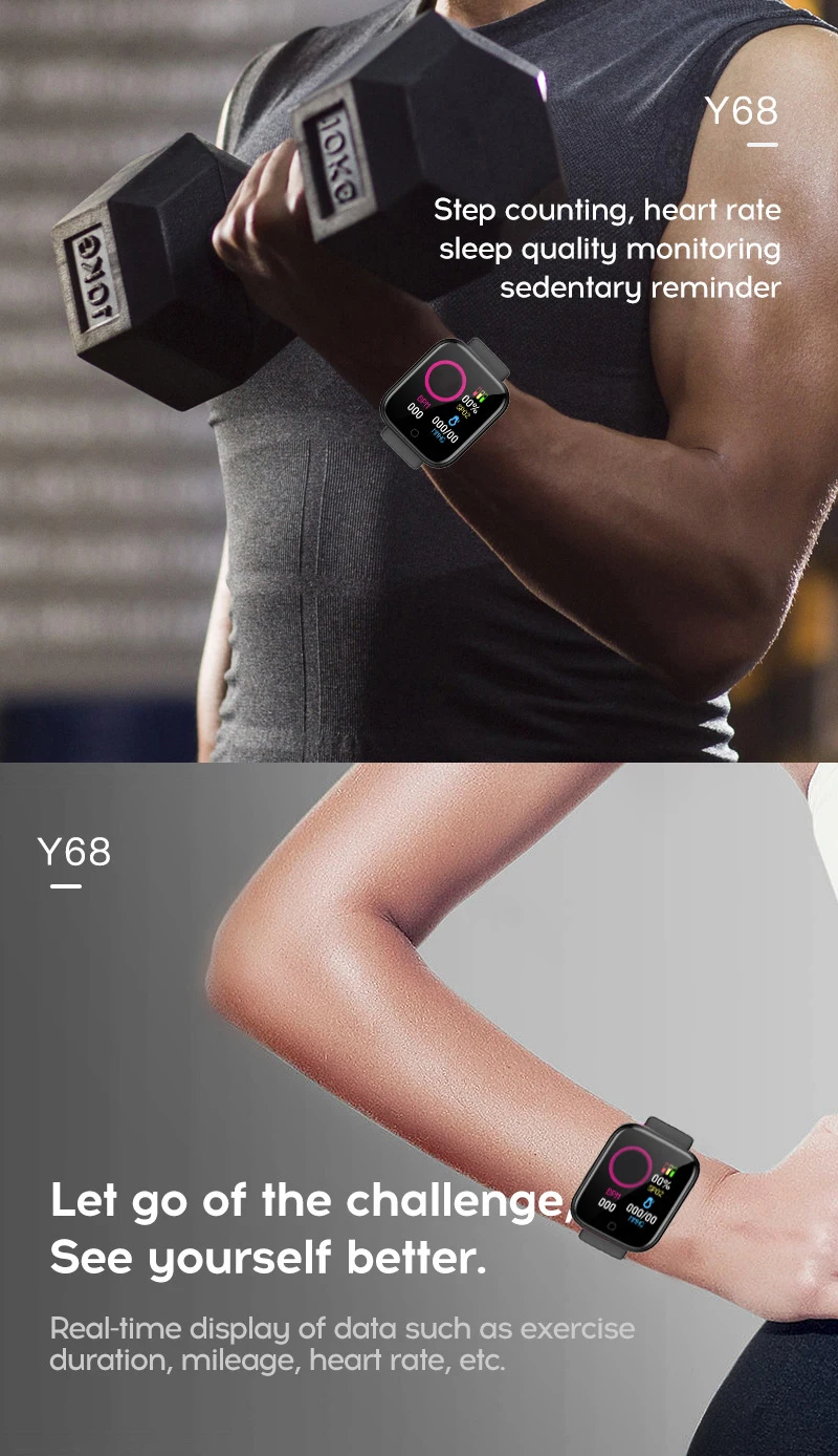 Reloj de pulsera Reloj D20: reloj inteligente deportivo y pulsera inteligente