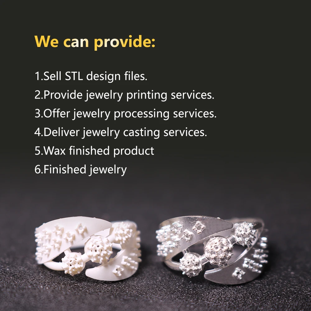 3D Printing Customized Jewelry Wax STL Design Patterns for Casting
