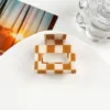 5cm Short orange and white check