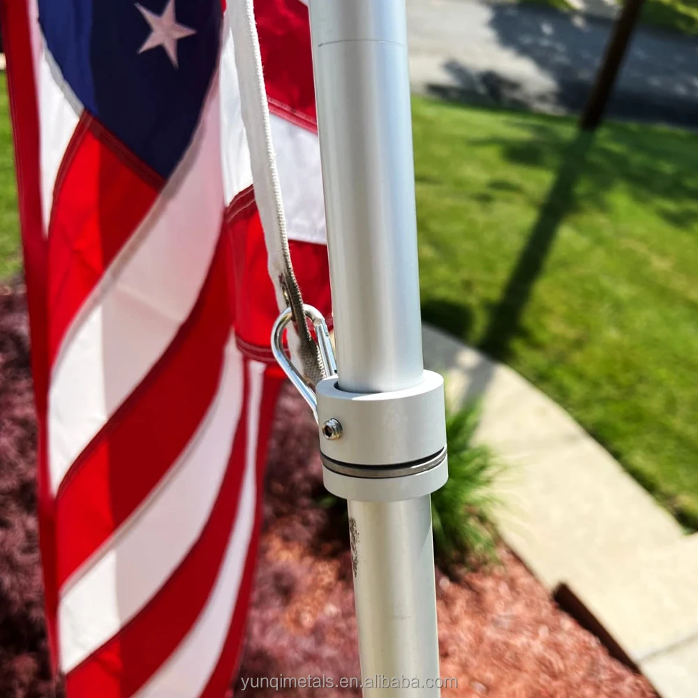 Wholesale Anti Wrap Flagpole Mounting Rings 360 Degree Rotating Clip Spinning Flag Pole Kit