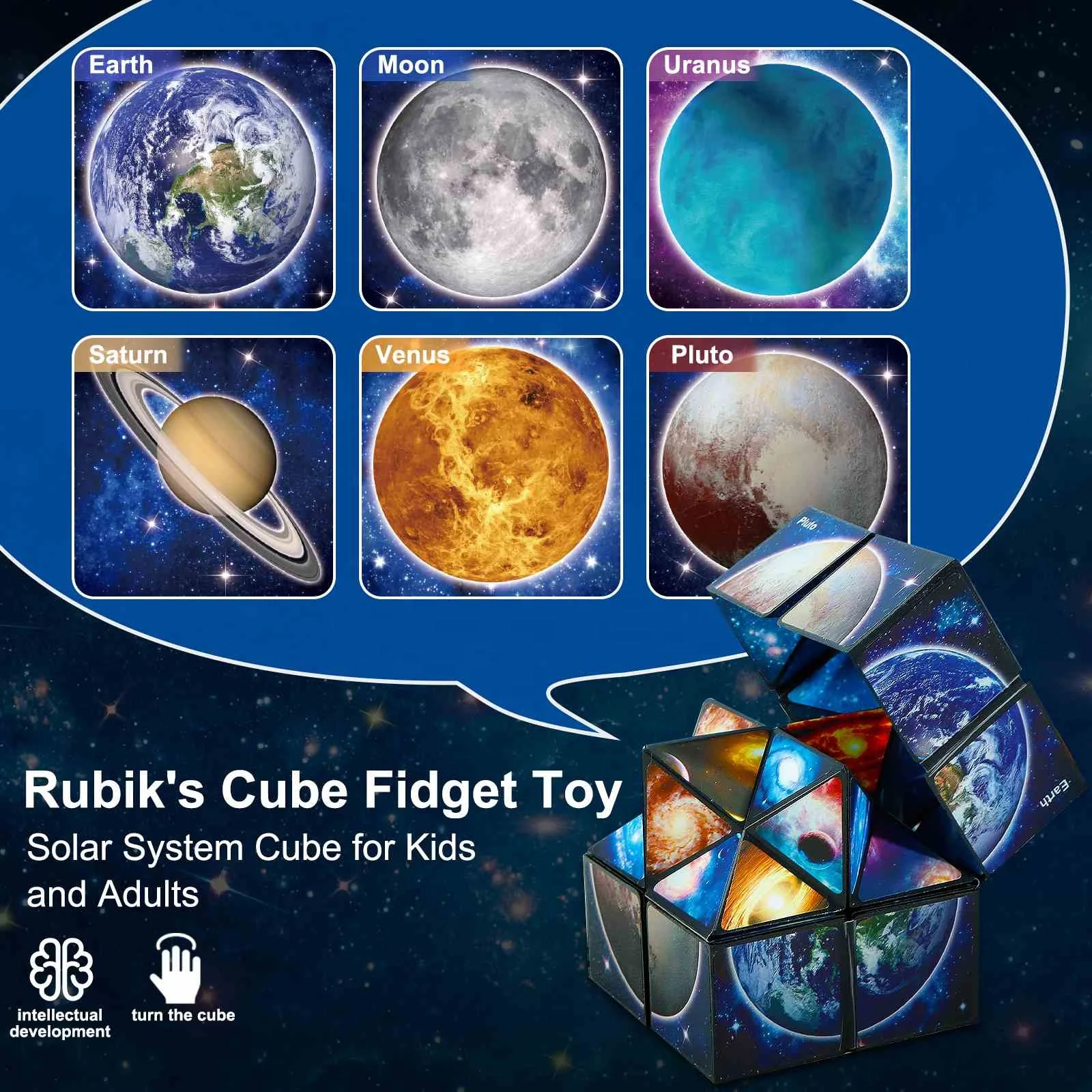 2 in 1 Puzzle Cube - Stress Relief & Educational Toy