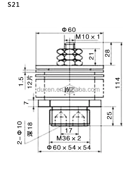 Rotating Diode R7s02012 400A 2500V Rotating Rectifier Diode for Generator Excitation