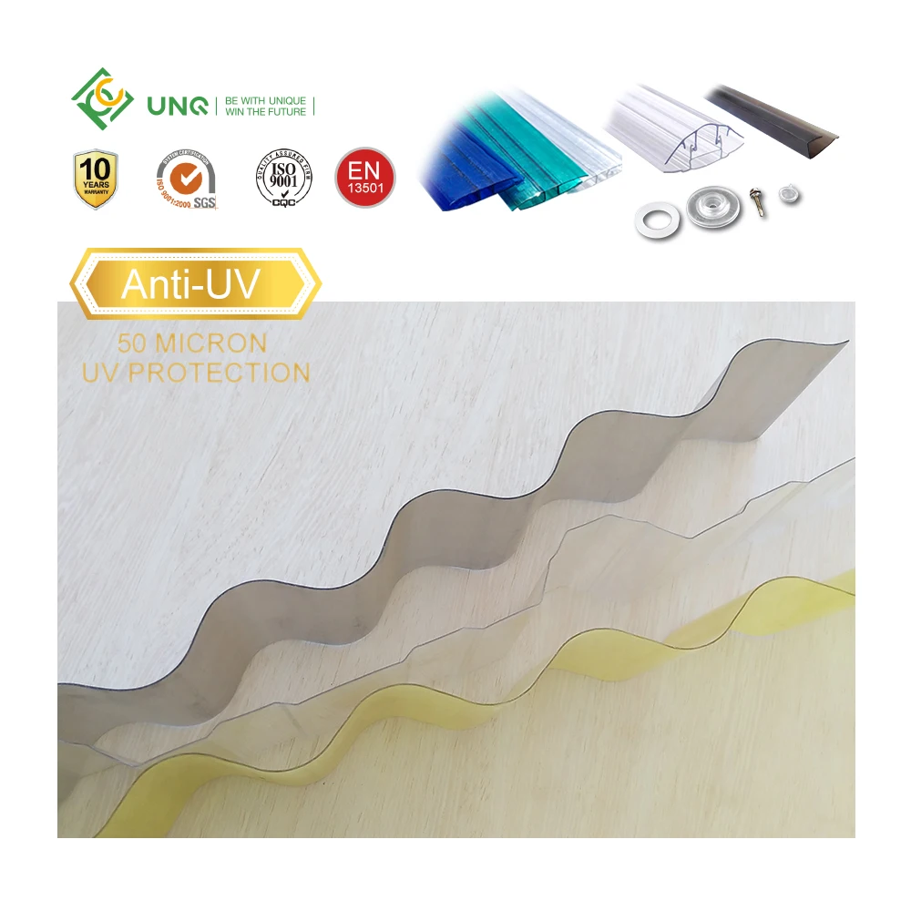 Popular Polycarbonate Plastic Corrugated Wave Sheet for Building Materials Decorative