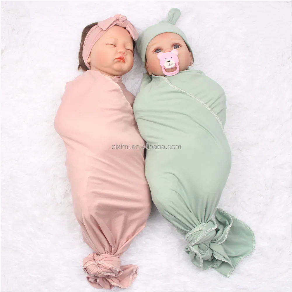 Newborn 3 Pcs Set Head Wear Beanie 100 Cotton Jersey Safe Blanket Baby