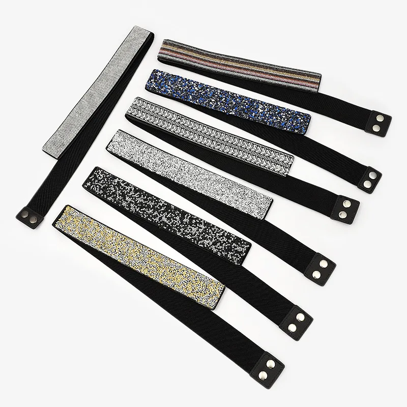 Vintage Shiny Rhinestone Alloy Buckle Elastic Waistband Wide Wedding Sashes  Elegant Dress Belts| Alibaba.com