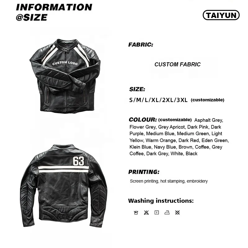 High Quality Men's Moto Racing Faux Leather Jacket Waterproof Zipper Closure Embroidered Stand Collar Casual Style for Autumn