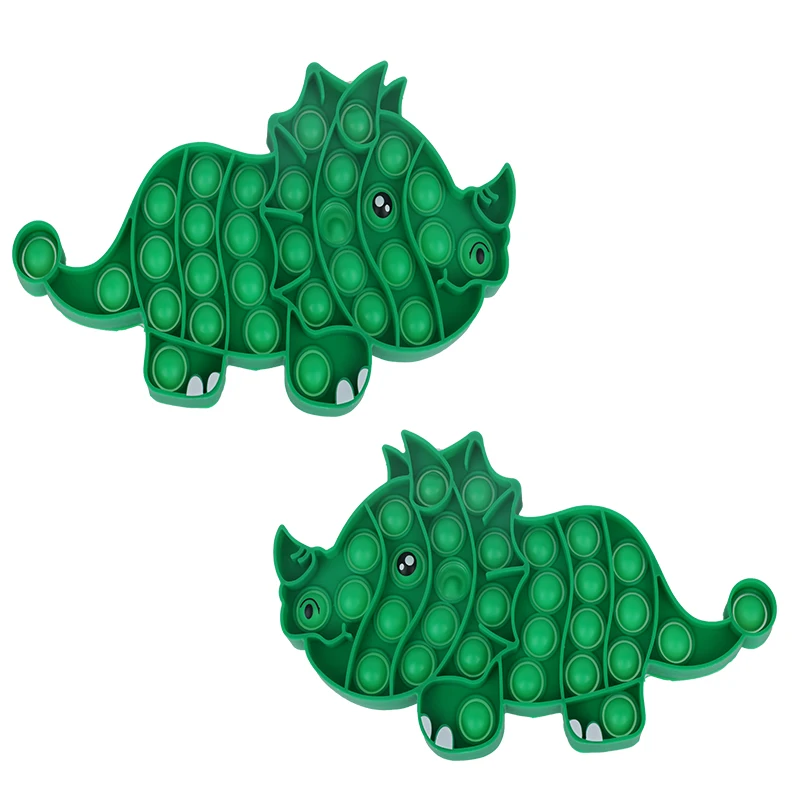 New listing Rhinoceros Shape Gree Ant-anxiety Stress Relief Push Bubble Sensory Fidget Game Fidget Toys