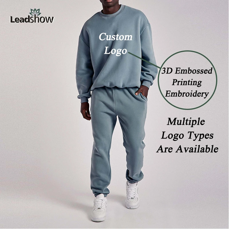 Wholesale Custom High Quality 100 Cotton Plain Fleece Sweatshirt Oversized Sweat Suits And