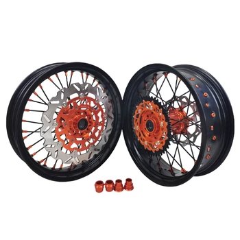 Supermoto wheels set fit KTM 17 Inch Customized Accept Color Supermoto Wheels  Rims Common sizes 17*3.0 17*5.0
