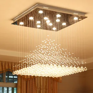 Modern High Ceiling Big Crystal Chandelier Big Luxury Bedroom Living Room Chandeliers Cristal Lighting