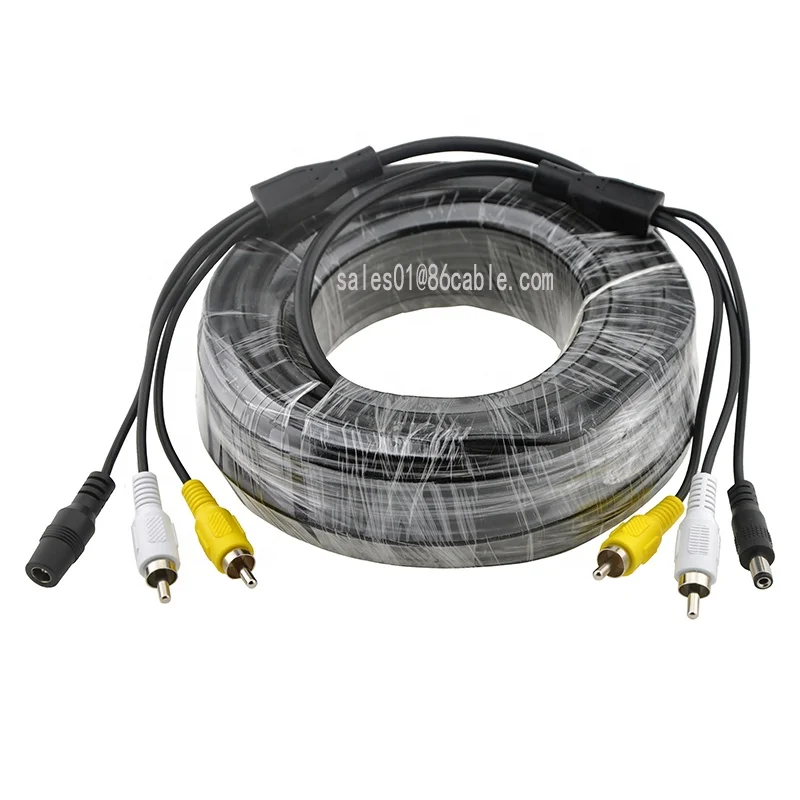 Customize BNC DC RCA 3 in 1 Cctv Camera Extension Audio Video  Cable for Cctv Security Camera