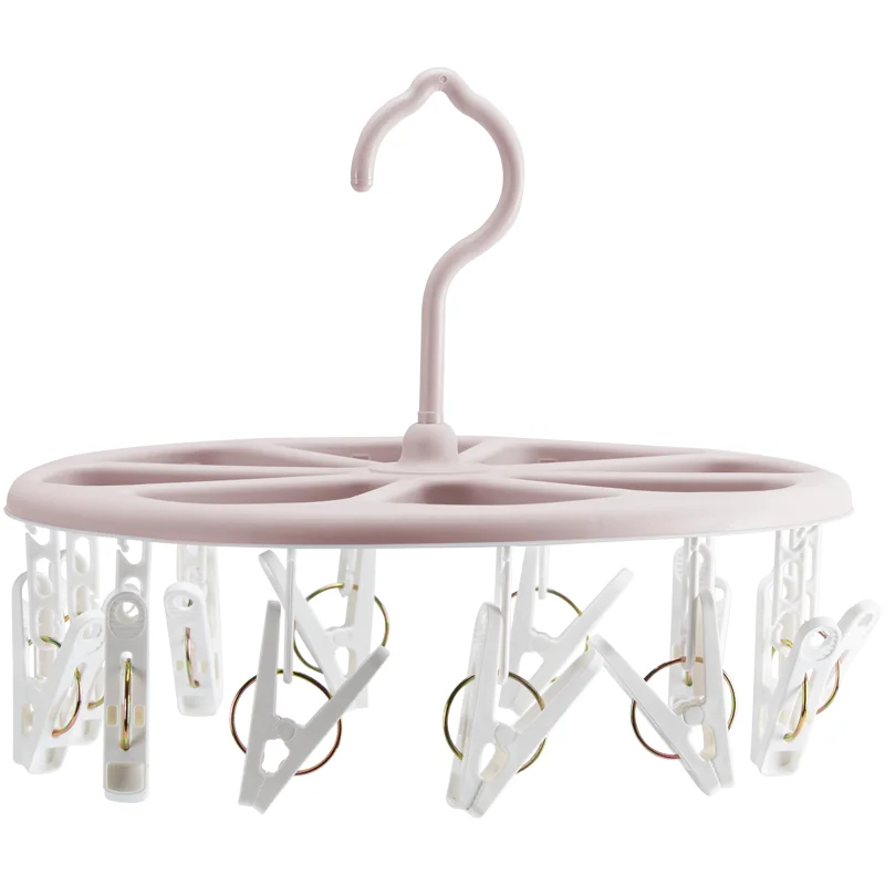 SOLELY Factory's Hot Sale Round  Hanging Drying Rack with 12 Clips hanger Wardrobe Balcony Bathroom Living room