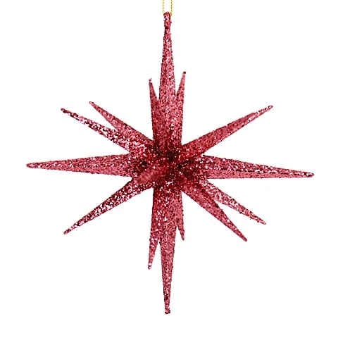 Custom Plastic 3d Glitter Gold Star Ornament For Christmas Tree Hanging ...