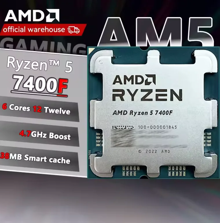 High-quality AMD Ryzen 5 Six Core 3.7ghz CPU - R5 7500F
