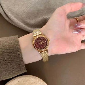 IEKE Women's Watch Exquisite Pattern Small Dial with Light Luxury Stainless Steel Bracelet Alloy Case