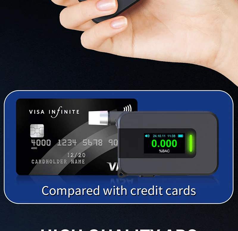 D1000 Professional Digital Breath Alcohol Tester with Electrochemical Sensor OLED Display High Accuracy