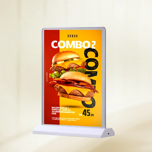 Table poster stand Indoor double-sided light box A4 table menu poster display stand aluminum alloy material