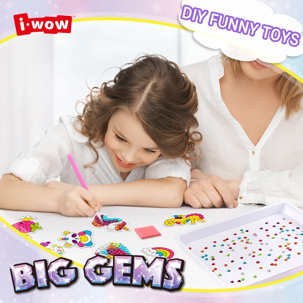 Детская развивающая игрушка улучшающая способность ручной работы большие драгоценные камни Сделайте свою собственную игрушку для алмазной живописи девочки