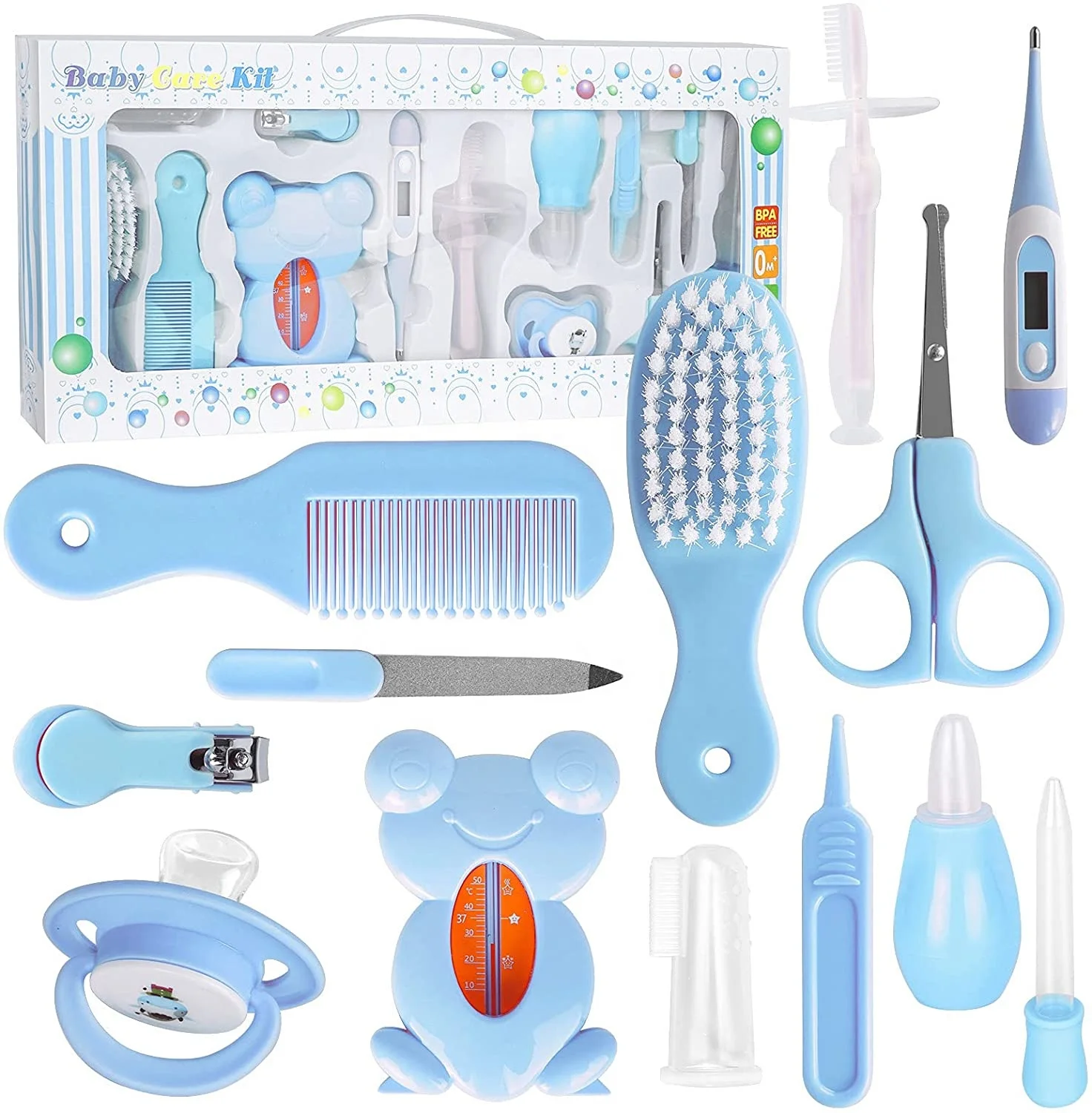 13 In 1 Baby Toddler Newborn Care Grooming Healthcare Kit with Liquid Dropper, Hair Comb, Nail Scissors, First Toothbrush