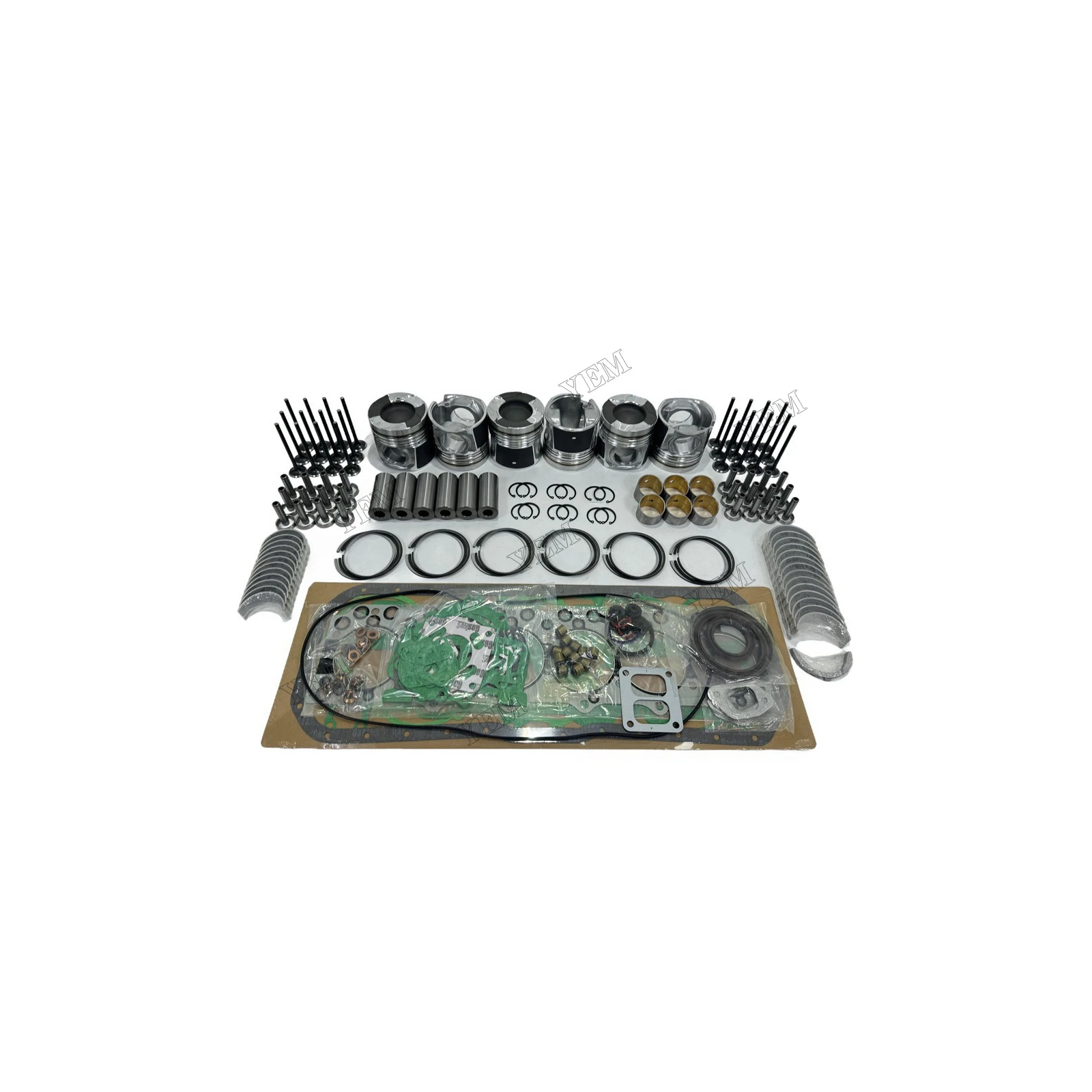 Overhaul Kit With Piston Rings Bearing Valves Gasket Kit Compatible for Isuzu 6UZ1 High Performance Engine Parts