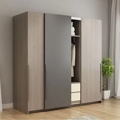 Custom Design Luxury Style Solid Wood Modular Closet Sliding Door wardrobe Fitting