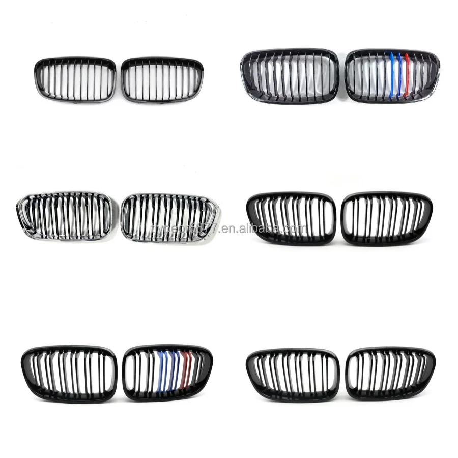 product tiypeor kidney grills abs gloss black carbon look three   color plated silver front grilles for bmw 1 series f20 2012   2014-2